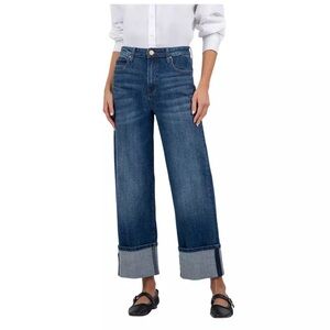 Kut from the Kloth Mid Rise Sienna Wide Leg Jeans